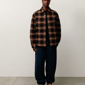 QUILTED PLAID SHIRT JACKET