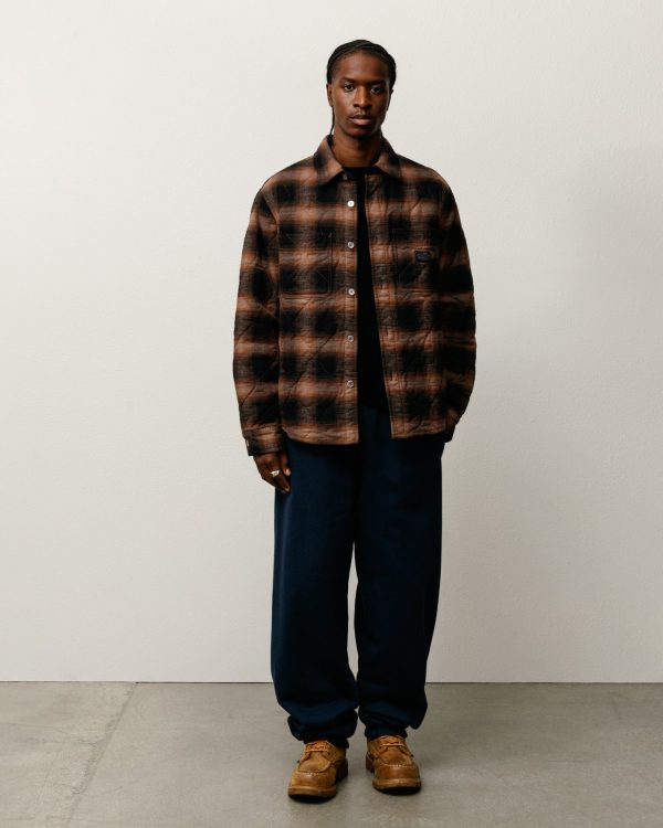 QUILTED PLAID SHIRT JACKET