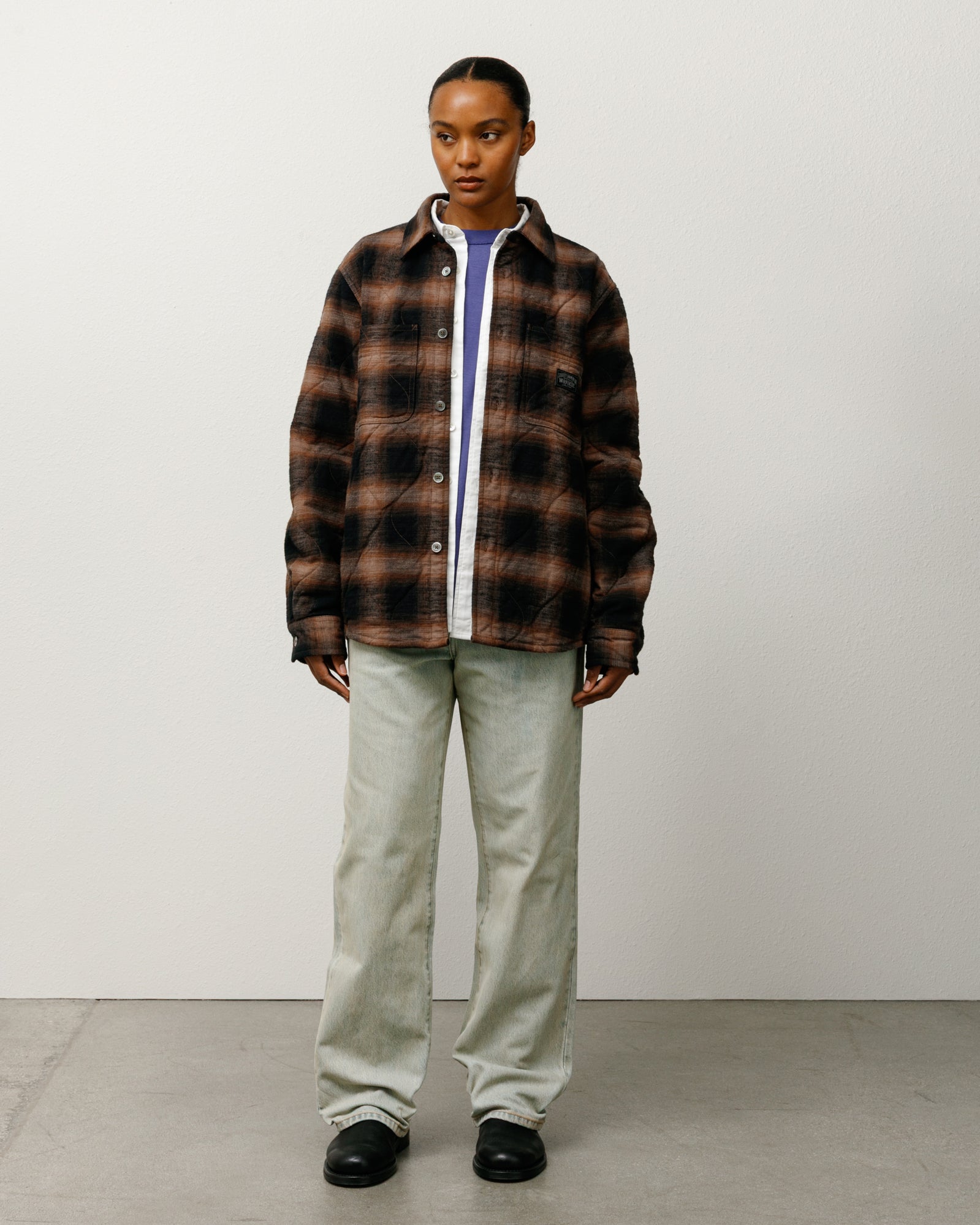 QUILTED PLAID SHIRT JACKET - Image 3
