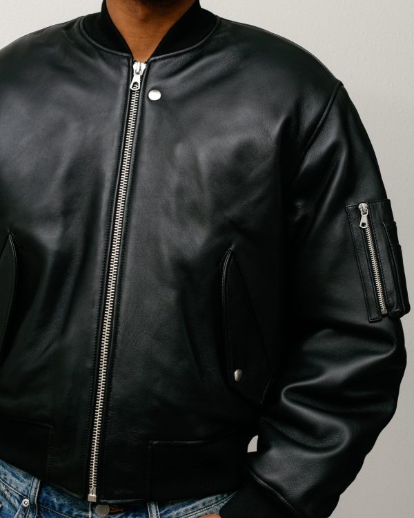 LEATHER BUILT BOMBER - Image 3