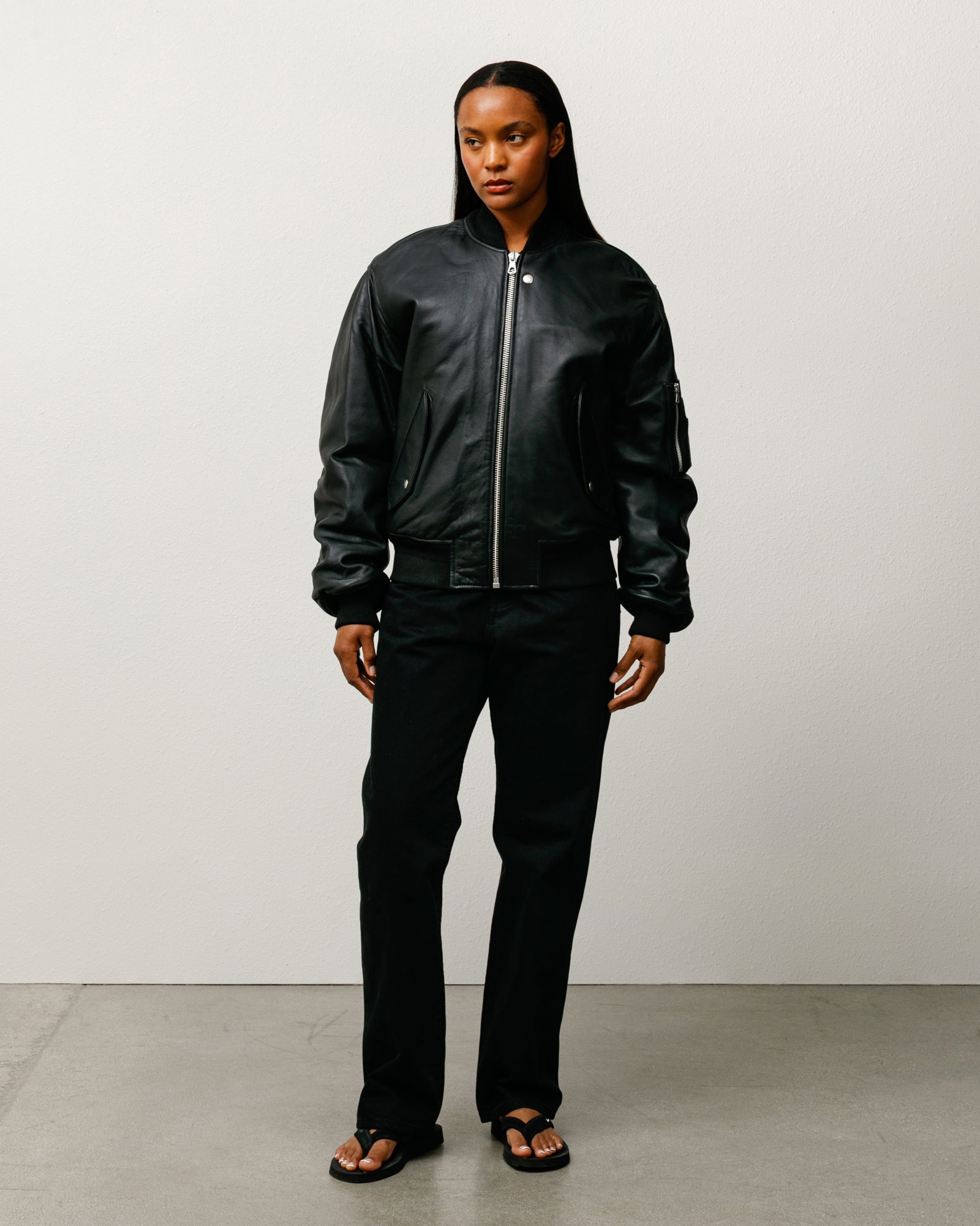 LEATHER BUILT BOMBER - Image 5