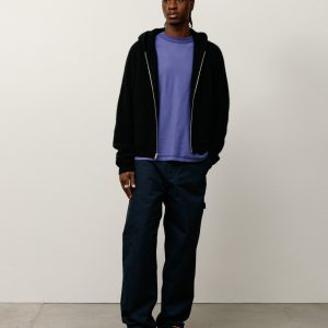 WAFFLE CASHMERE ZIP HOODIE