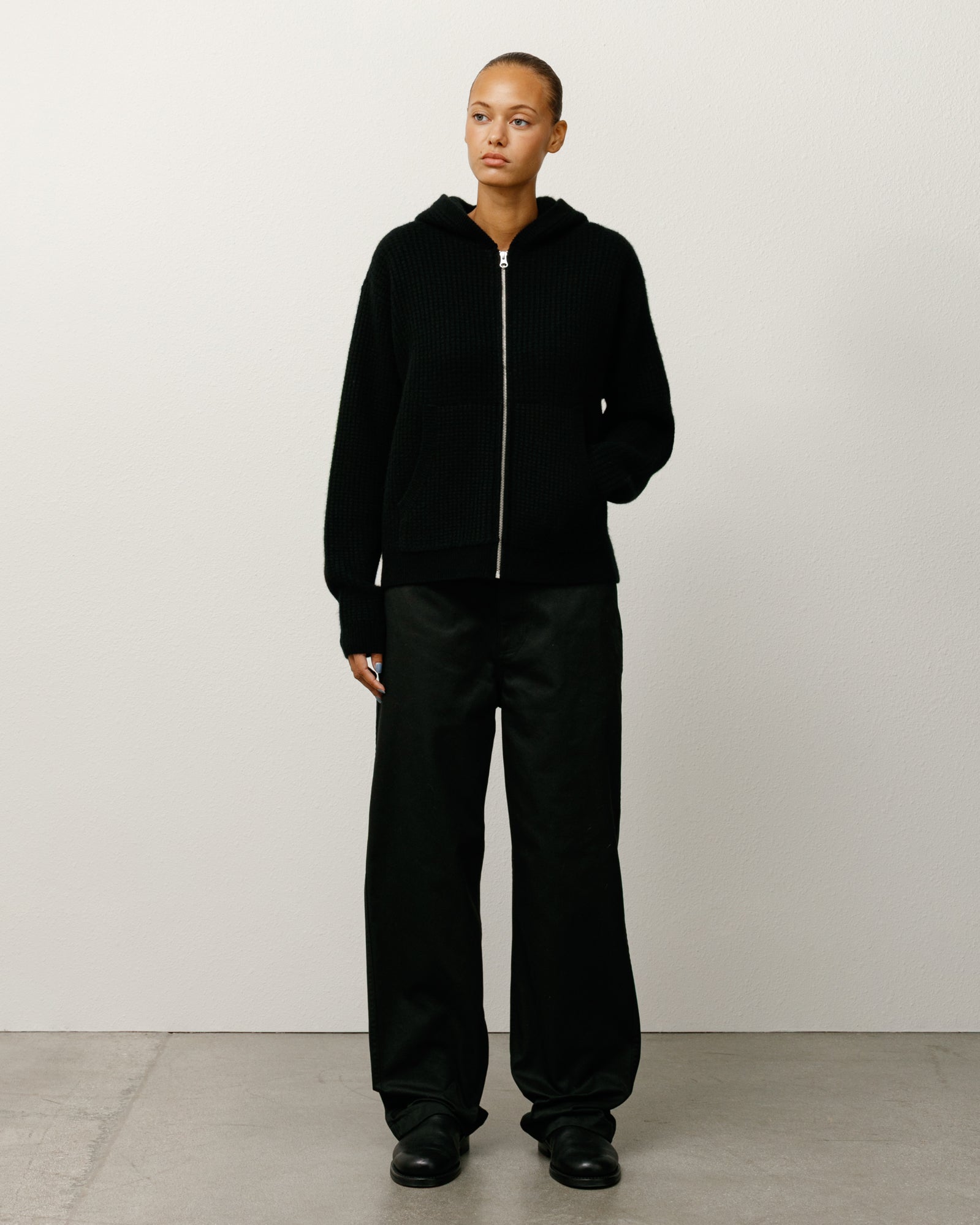 WAFFLE CASHMERE ZIP HOODIE - Image 3