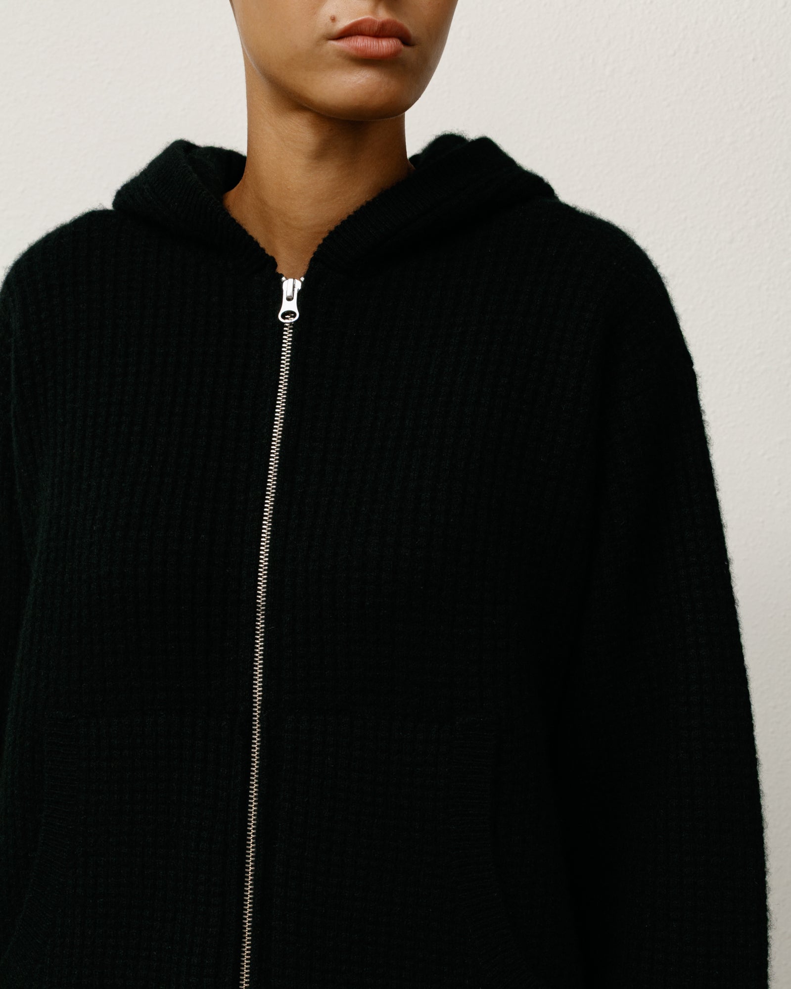 WAFFLE CASHMERE ZIP HOODIE - Image 4