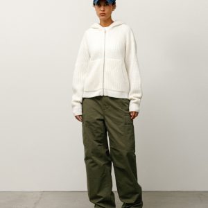 WAFFLE CASHMERE ZIP HOODIE