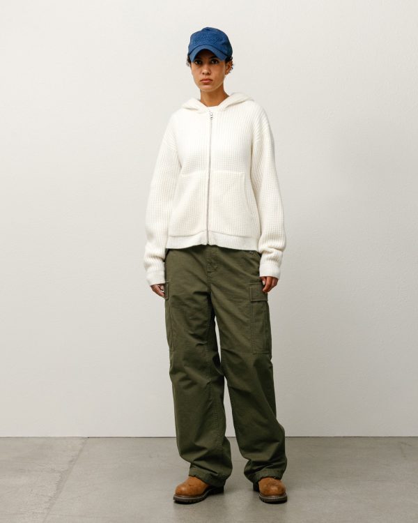 WAFFLE CASHMERE ZIP HOODIE