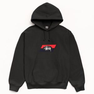 DOUBLE STRIPE EMBROIDERED HOODIE