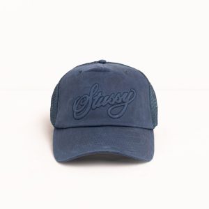 WAXED TRUCKER CURSIVE STITCH SNAPBACK