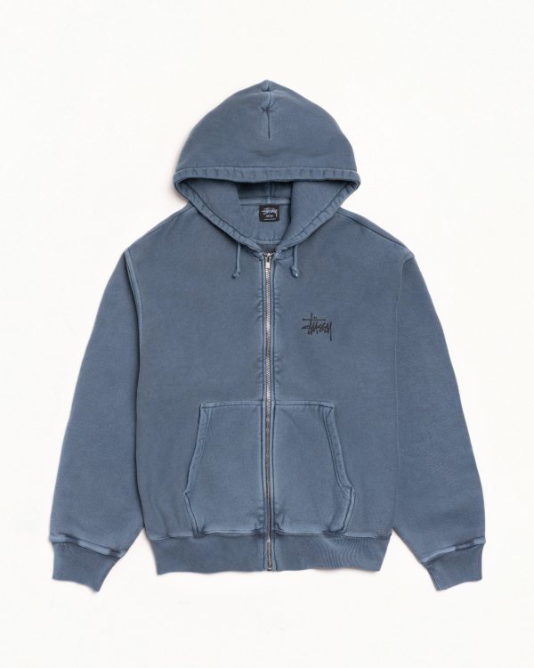 BASIC STÜSSY ZIP HOODIE PIGMENT DYED