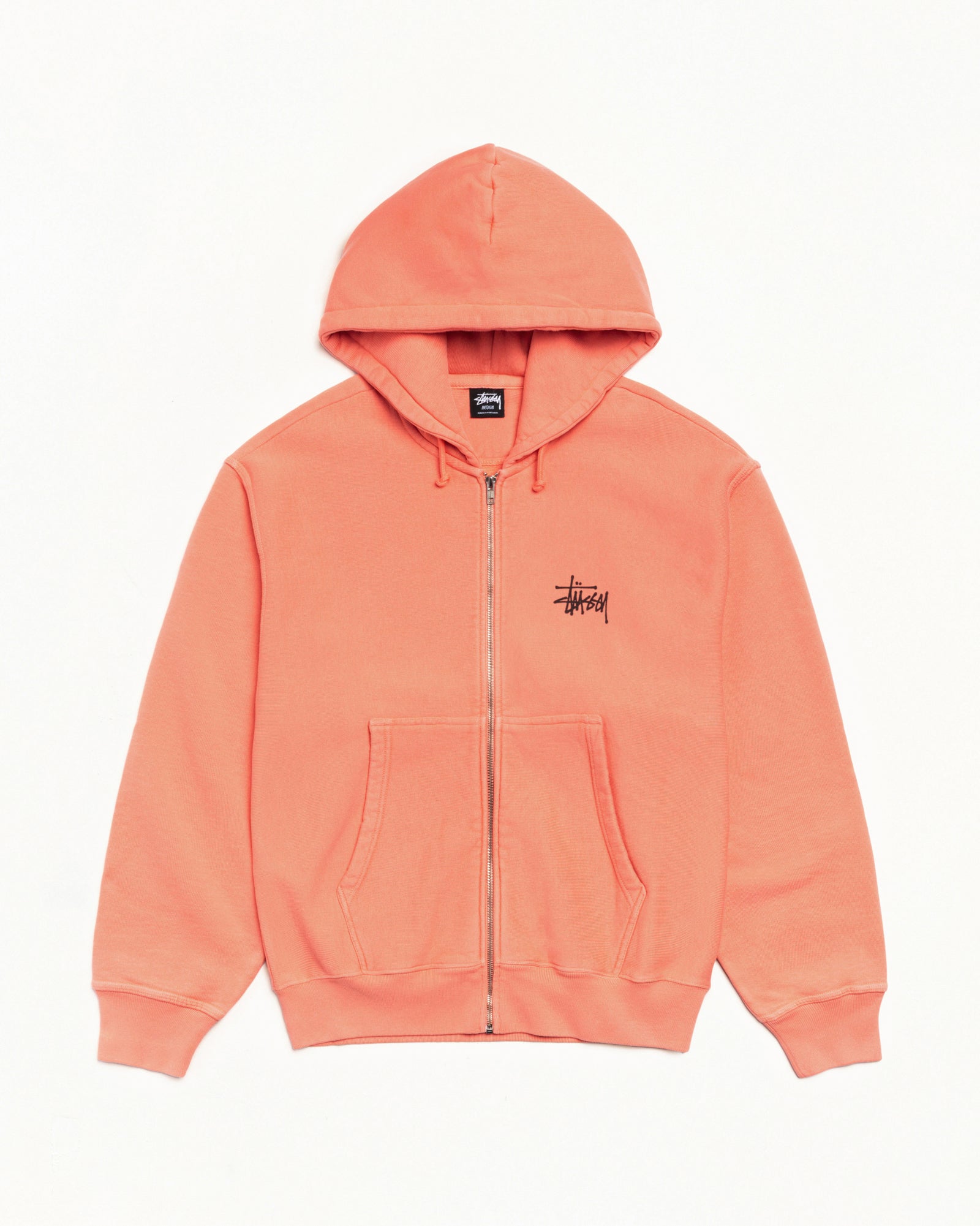 BASIC STÜSSY ZIP HOODIE PIGMENT DYED